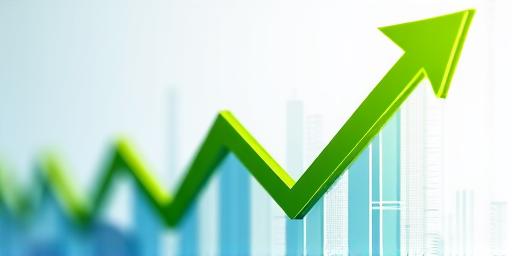Financial chart with an upward trend